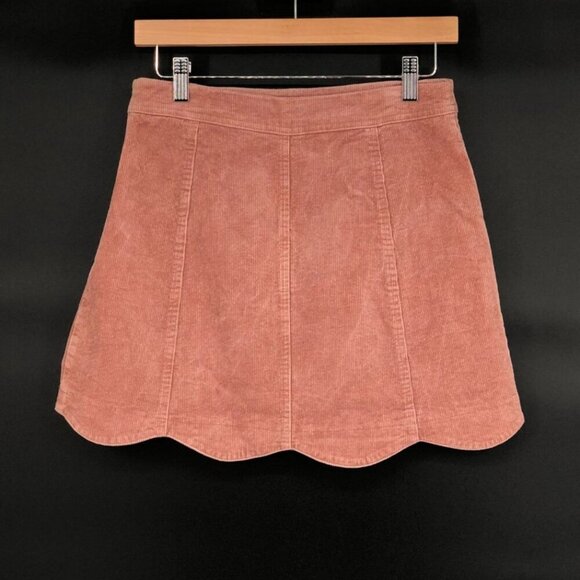 Alter'd State Womens Corduroy Scalloped Hem Mini Skirt S Pink Coquette Soft Girl - Picture 2 of 10